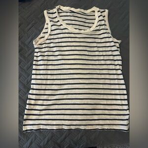 Madewell navy and White Striped Tank Top